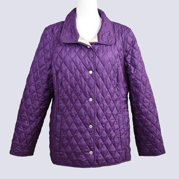 L.L. Bean Jackets & Blazers - L.L. BEAN Women’s Quilted Riding/ Barn Coat Size L Purple